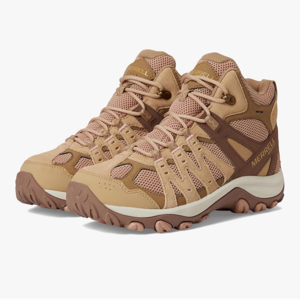 Merrell Women's Tan/Rose Lace-Up Hiking Boots